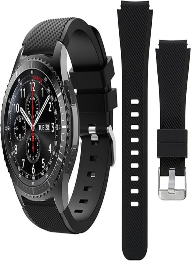 Next Store Sport Band Compatible with Samsung Galaxy Watch 3 45mm / Samsung Gear S3 Frontier Classic, 22mm Soft Silicone Strap with Metal Buckle