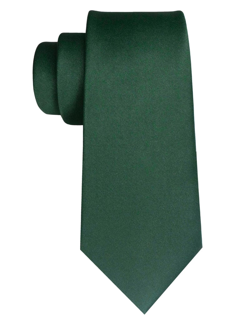 JEMYGINS Dark Green Tie Silk Necktie for Men Business and Wedding - Image 3