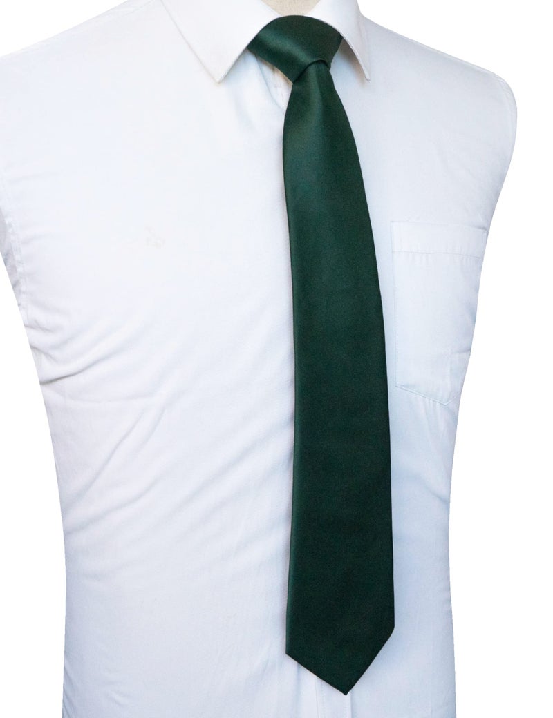 JEMYGINS Dark Green Tie Silk Necktie for Men Business and Wedding - Image 4