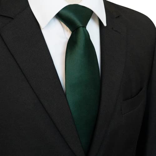 JEMYGINS Dark Green Tie Silk Necktie for Men Business and Wedding - Image 2