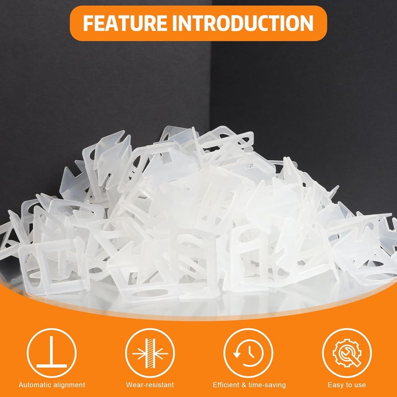DGSL Tile Leveling System with Rubber Mallet, 1500-Piece 1/8 Inch Tile Spacers Clips Tile Tools, Tile Installation Tools for Professional Ceramic Tile and Stone Installation - Image 4