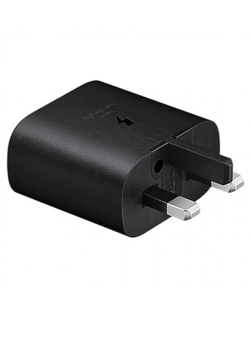 ماركة غير محددة - شاحن حائط 25 وات شحن سريع مع قابس بريطاني من USB-C إلى USB-C لأجهزة سامسونج المزودة بكابل من النوع C - Image 1