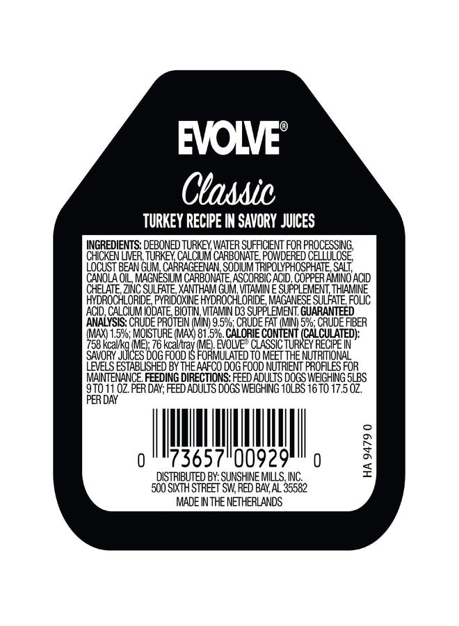 Evolve Classic Crafted Meals Turkey Recipe Dog Food (Pack of 15) - Image 2