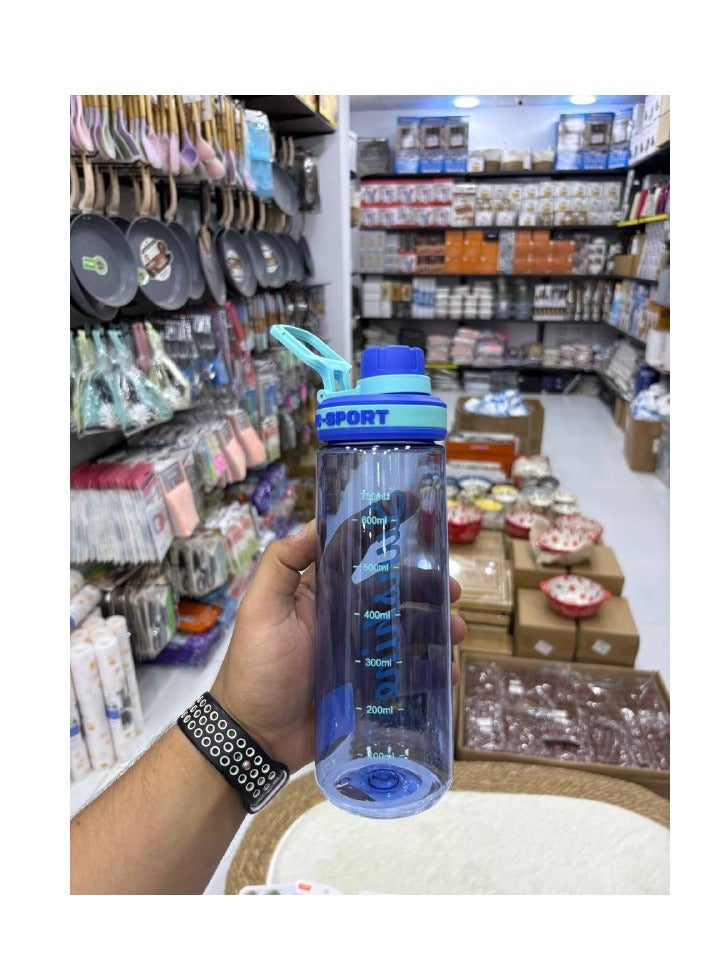 Generic Sports Bottle with Time Marker Flip Top Lid 1000ml Water for Outdoor Travel Leak Proof Safety Lock Jug with Collapsible Handle Ring Reusable Leak Proof Gradient  - Image 4