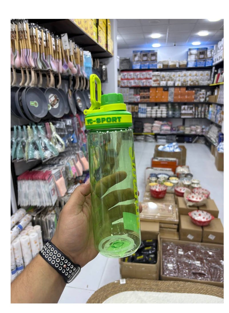 Generic Sports Bottle with Time Marker Flip Top Lid 1000ml Water for Outdoor Travel Leak Proof Safety Lock Jug with Collapsible Handle Ring Reusable Leak Proof Gradient  - Image 5