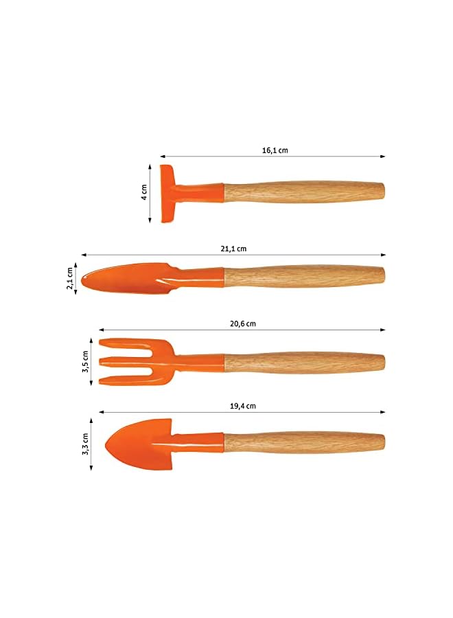 TRAMONTINA Tramontina - 4 Pcs garden tool set wood handles Small size for Indoors gardening Special Carbon Steel and Antioxidation proteccion - Image 5