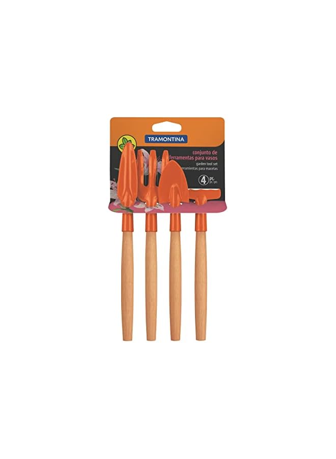 TRAMONTINA Tramontina - 4 Pcs garden tool set wood handles Small size for Indoors gardening Special Carbon Steel and Antioxidation proteccion - Image 2