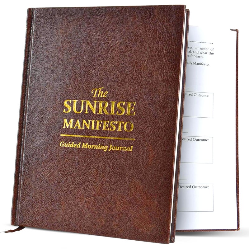 SaltWrap Sunrise Manifesto: Daily Morning Guided Journal for Gratitude, Mindfulness, Wellness, Self Care for Women & Men â€“ 5 Minute Reflection Journal - Image 1