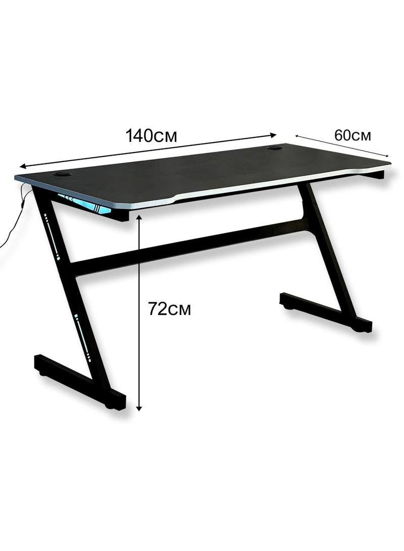 CANDY مكتب ألعاب مع أضواء LED RGB، مكتب كمبيوتر 140*60*72 سم. - Image 3