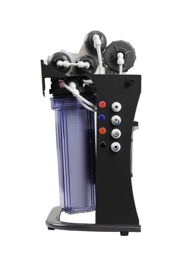 NAQI Black Edition 7 Stage RO Water Filter 100 GPD with Powerful Pump Electric Safety Valve Matte Black Design - Image 2