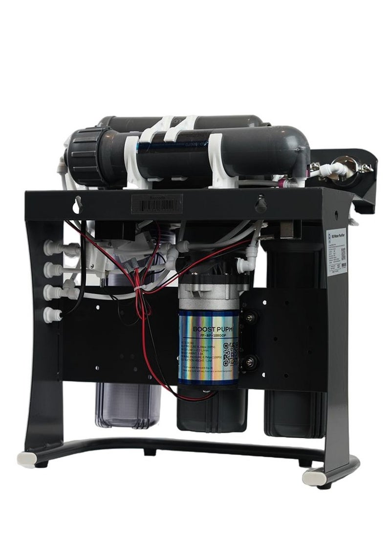 NAQI Black Edition 7 Stage RO Water Filter 100 GPD with Powerful Pump Electric Safety Valve Matte Black Design - Image 5