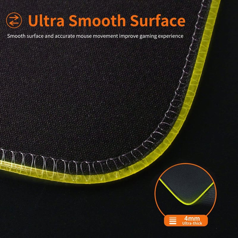 Qisan RGB Large Gaming Mouse Pad with Nonslip Base-31.5 x 11.8 Inch | Soft LED Extended Mousepad Keyboard Pad Desk Pad with Anti-Slip Rubber Base | Large Desk Mat for Keyboard and Mouse-RGB - Image 4