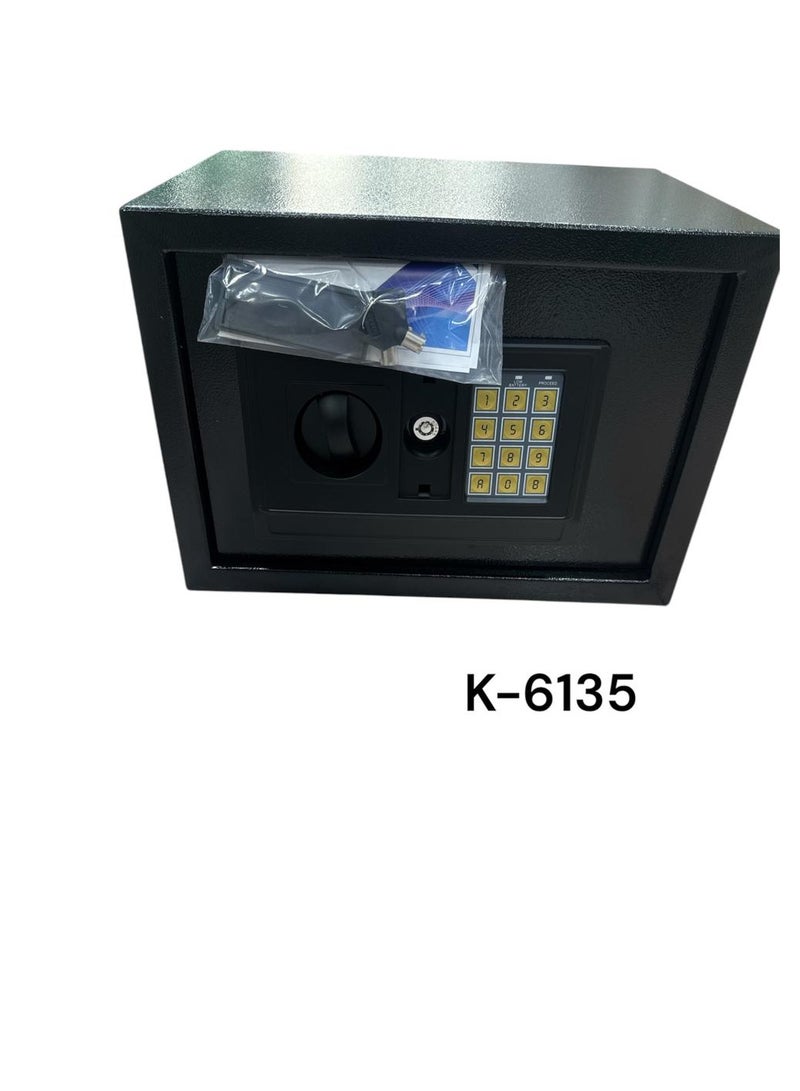 Security Safe - Digital Safe Electronic Steel Lock Box with Keypad to Protect Money, Jewelry, Passports for Home, Business or Travel, Black