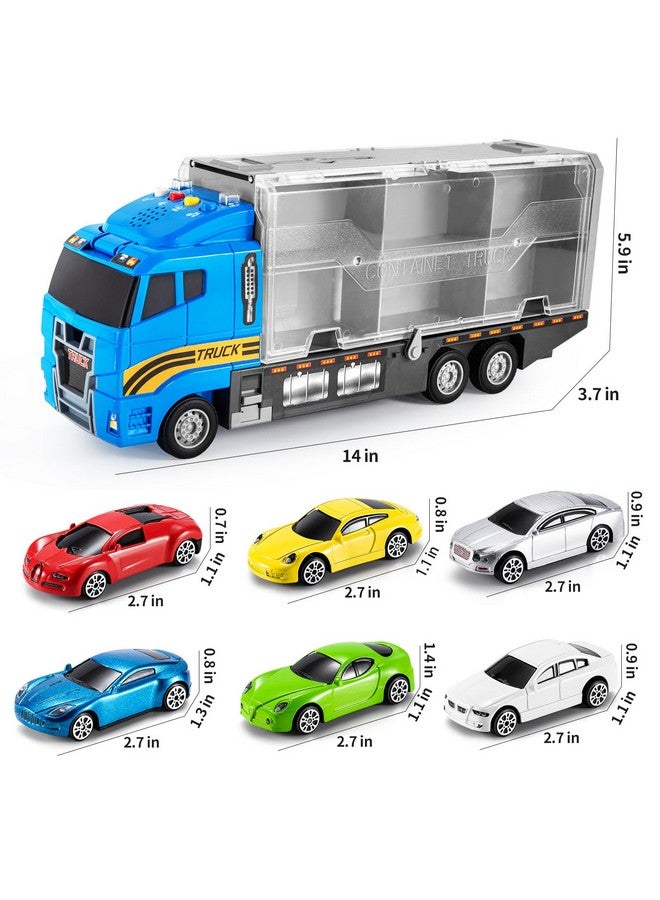 TEMI TEMI Transport Cars Carrier Set Toys w/Play Mat, Die-cast Vehicles Truck Alloy Metal Race Model Car Toys for Toddler Age 3-9 Kids Boys & Girls  - Image 2
