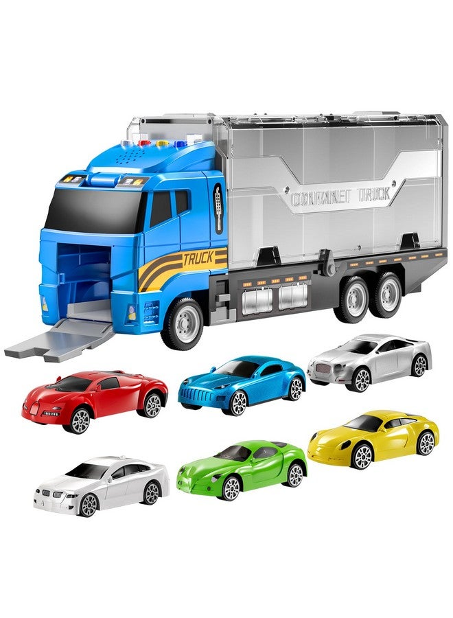 TEMI TEMI Transport Cars Carrier Set Toys w/Play Mat, Die-cast Vehicles Truck Alloy Metal Race Model Car Toys for Toddler Age 3-9 Kids Boys & Girls  - Image 1