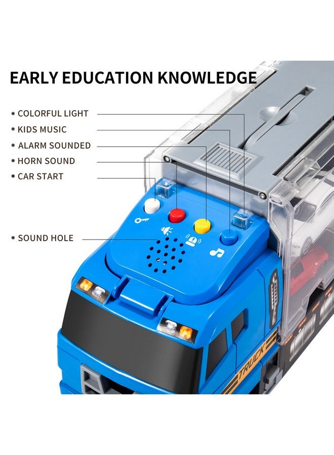 TEMI TEMI Transport Cars Carrier Set Toys w/Play Mat, Die-cast Vehicles Truck Alloy Metal Race Model Car Toys for Toddler Age 3-9 Kids Boys & Girls  - Image 3