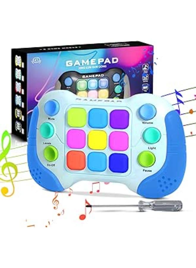 لعبة إلكترونية Pop It، دفع سريع، 5 أوضاع مع صوت وضوء، ألعاب حسية، لعبة تعليمية، لعبة ذاكرة مضادة للتوتر، لعبة فيدجيت (أزرق سماوي)