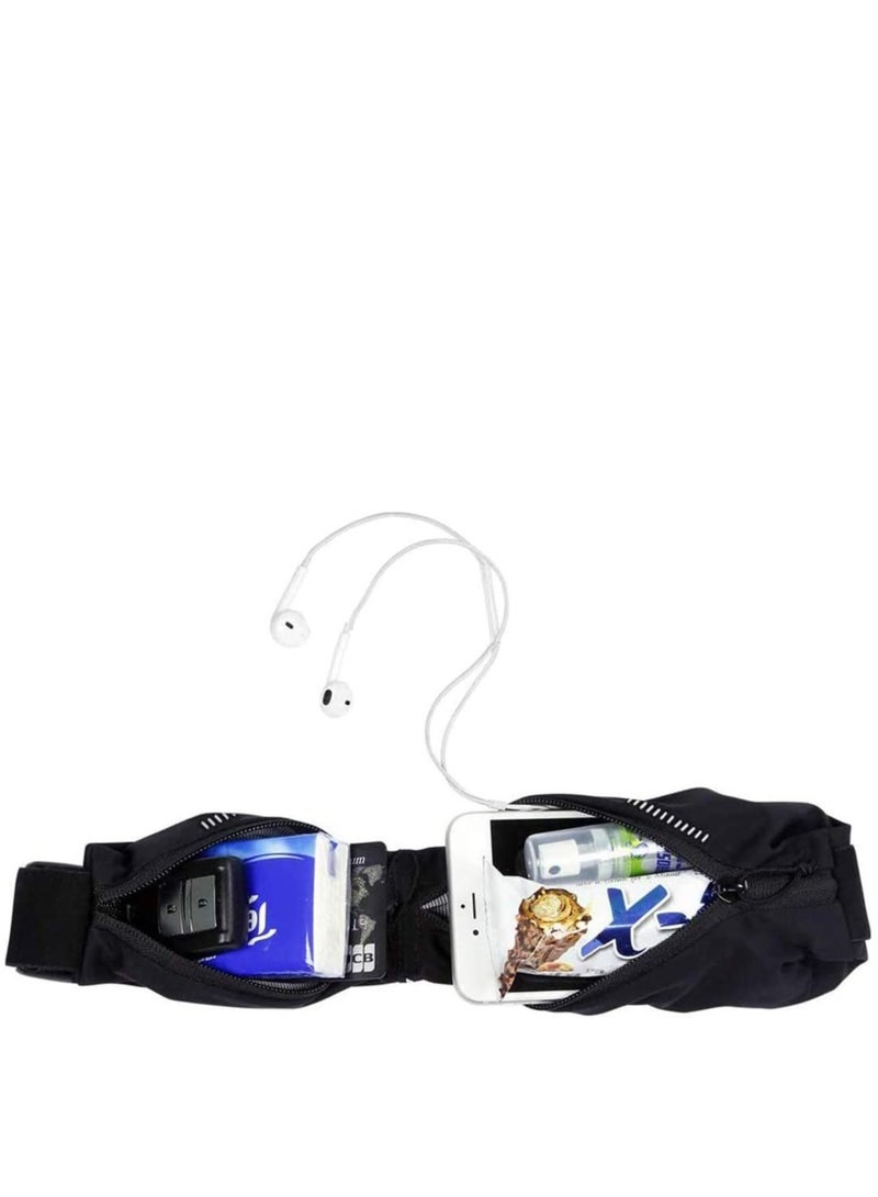 SOLARAE 2 Pack Running Belt Waist Pack Fanny Pack for Men and Women with 2 Expandable Pockets Sweatproof Rainproof Mobile Phone Pouch Bag fit for Hiking Jogging Walking Cycling etc - Image 4