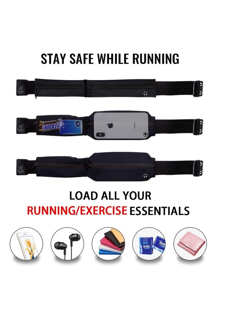 SOLARAE 2 Pack Running Belt Waist Pack Fanny Pack for Men and Women with 2 Expandable Pockets Sweatproof Rainproof Mobile Phone Pouch Bag fit for Hiking Jogging Walking Cycling etc - Image 5