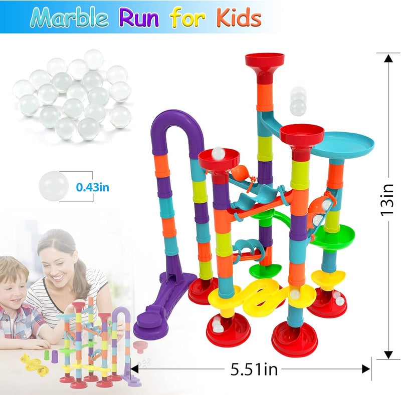 Blacka Marble Run Maze Race Game Glass Marbles for Kids Age 3 4 5 6 Boys Girls Educational Preschool Toys Block Toy Set As Xmas Birthday Present Festival Gifts, Small - Image 5