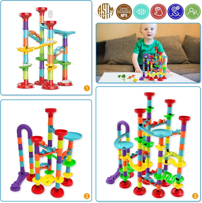 Blacka Marble Run Maze Race Game Glass Marbles for Kids Age 3 4 5 6 Boys Girls Educational Preschool Toys Block Toy Set As Xmas Birthday Present Festival Gifts, Small - Image 3