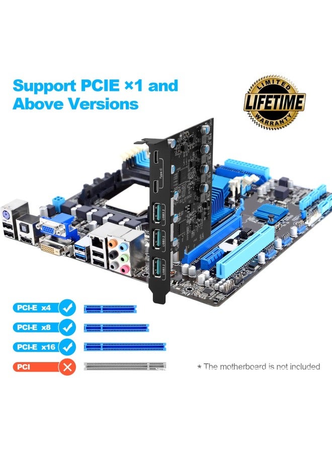 Spot Pcie To Type-c Expansion Card Usb3.2 20gbps Drive-free Desktop Computer Adapter Card - Image 4