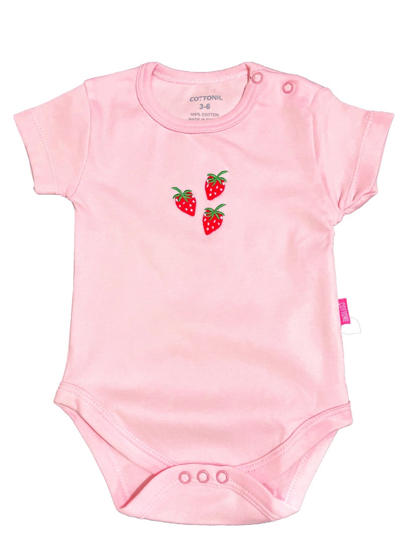 COTTONIL Baby Girls Half Sleeves Onesies "With Snap Closure" - Bundle of 3 Onesies  - Image 3