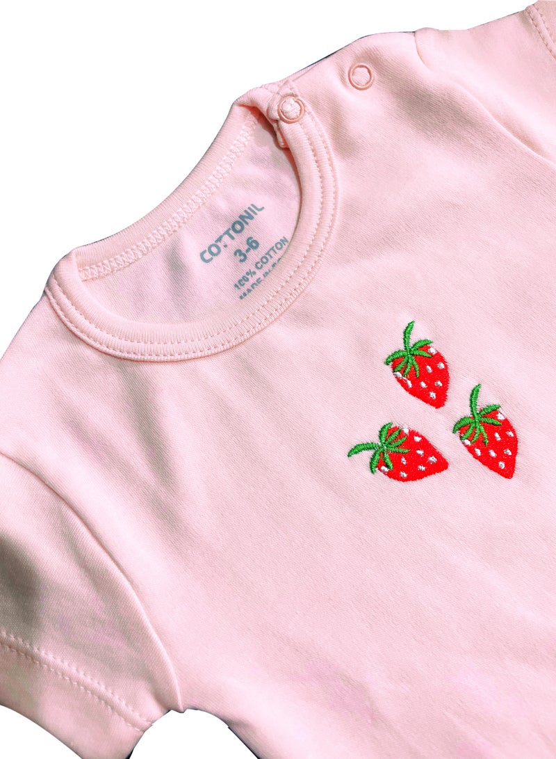 COTTONIL Baby Girls Half Sleeves Onesies "With Snap Closure" - Bundle of 3 Onesies  - Image 4