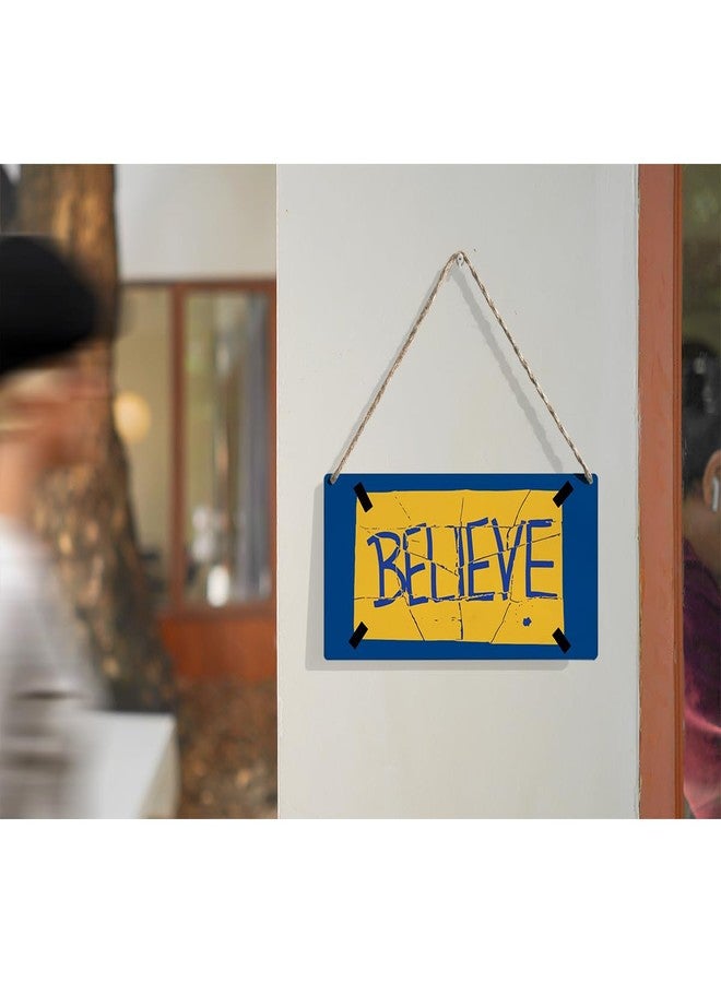 FREHVN Motivational Believe Sign, Home Office Front Door Hanging Plaque Decor, Bedroom Man Cave TV Show Decor, Gifts for Soccer Football Coach 12 X 6 Inch - Image 3