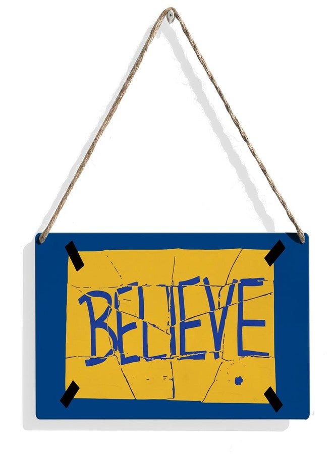 FREHVN Motivational Believe Sign, Home Office Front Door Hanging Plaque Decor, Bedroom Man Cave TV Show Decor, Gifts for Soccer Football Coach 12 X 6 Inch - Image 1