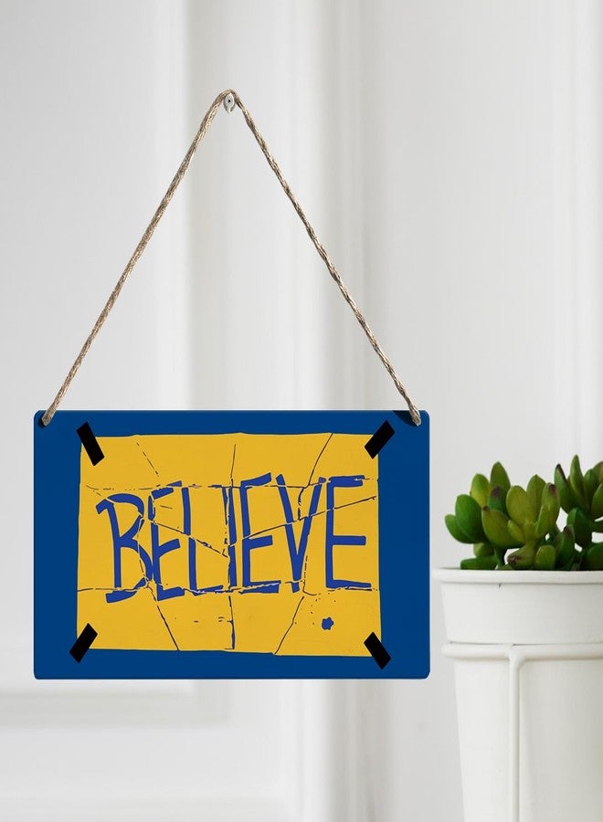 FREHVN Motivational Believe Sign, Home Office Front Door Hanging Plaque Decor, Bedroom Man Cave TV Show Decor, Gifts for Soccer Football Coach 12 X 6 Inch - Image 5