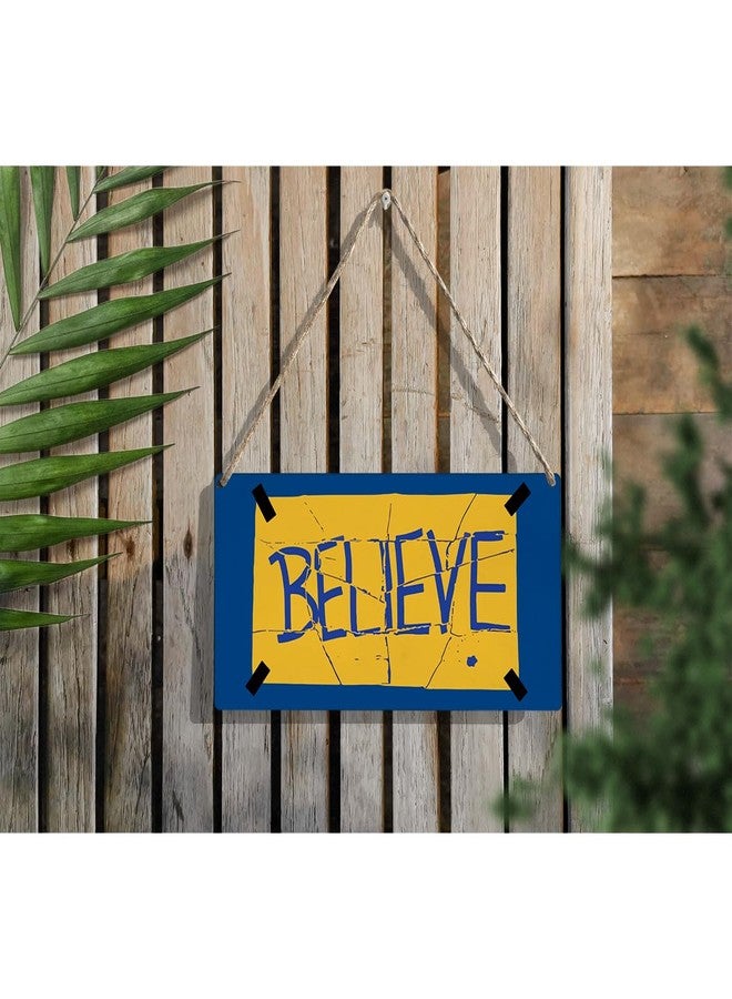 FREHVN Motivational Believe Sign, Home Office Front Door Hanging Plaque Decor, Bedroom Man Cave TV Show Decor, Gifts for Soccer Football Coach 12 X 6 Inch - Image 4