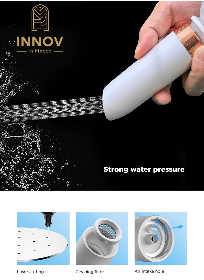 INNOV In Mecca Electric Ultra-Portable Shattaf (Bidet) - Toilet Handheld travel shattaf Shower - USB (Type-C) Rechargeable -  Best Personal Hygiene in Camping, Desert Trips, Airplanes, Trains  [One year warranty]  - Image 5