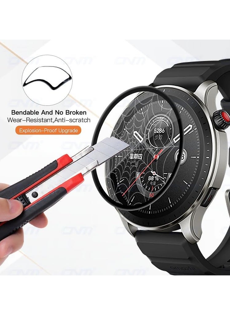 Generic - MOZ Screen Protector Compatible with Garmin Fino 2 Watch, 3D Soft Protective Film with Curved Edges [Anti-Scratch] [Bubble Free] [Extremely Shatter-Resistant] [Highly Sensitive] (Not Glass), Black - Image 1