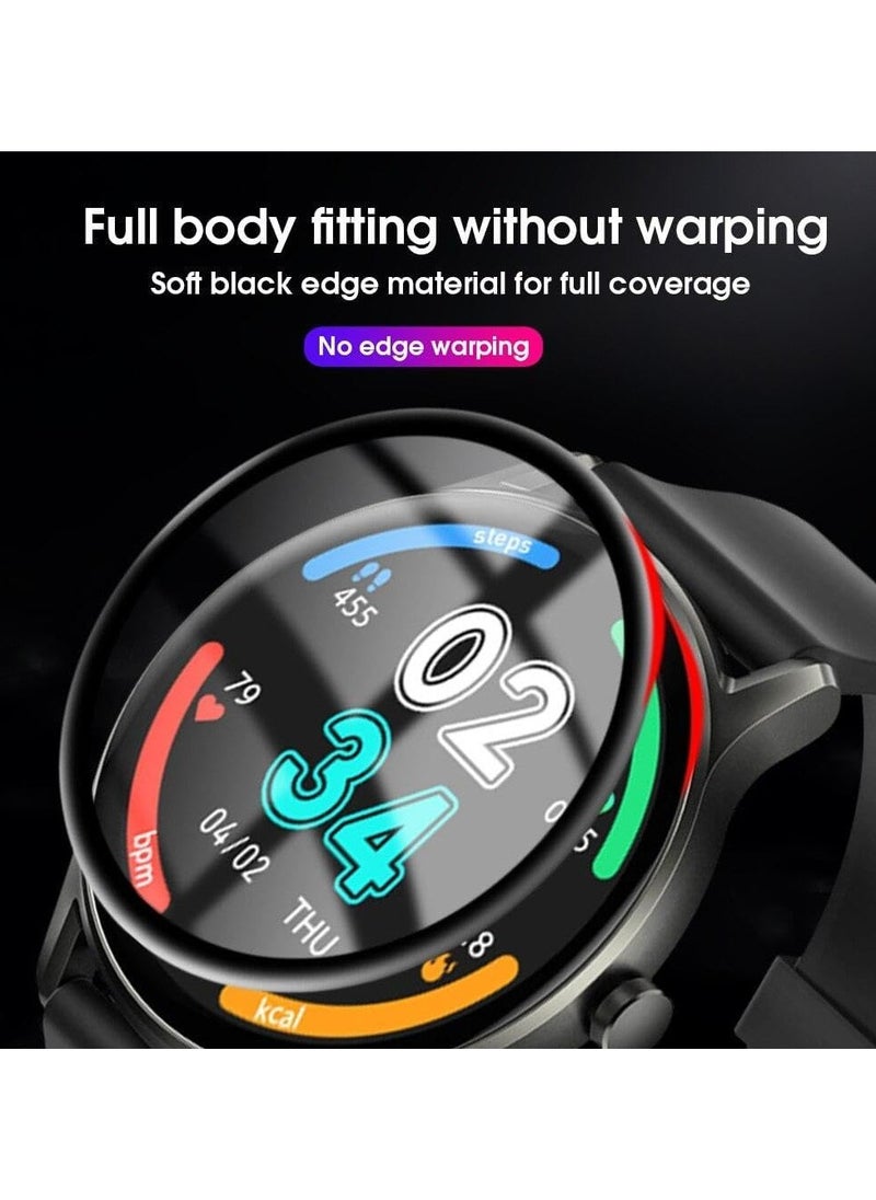 Generic - MOZ Screen Protector Compatible with Garmin Fino 2 Watch, 3D Soft Protective Film with Curved Edges [Anti-Scratch] [Bubble Free] [Extremely Shatter-Resistant] [Highly Sensitive] (Not Glass), Black - Image 1