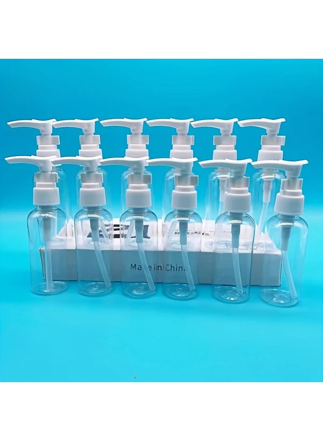 12 Pcs White 30ml Portable Lotion Squeeze Bottles For Bathroom Cosmetics Storage Dispensing - Image 1