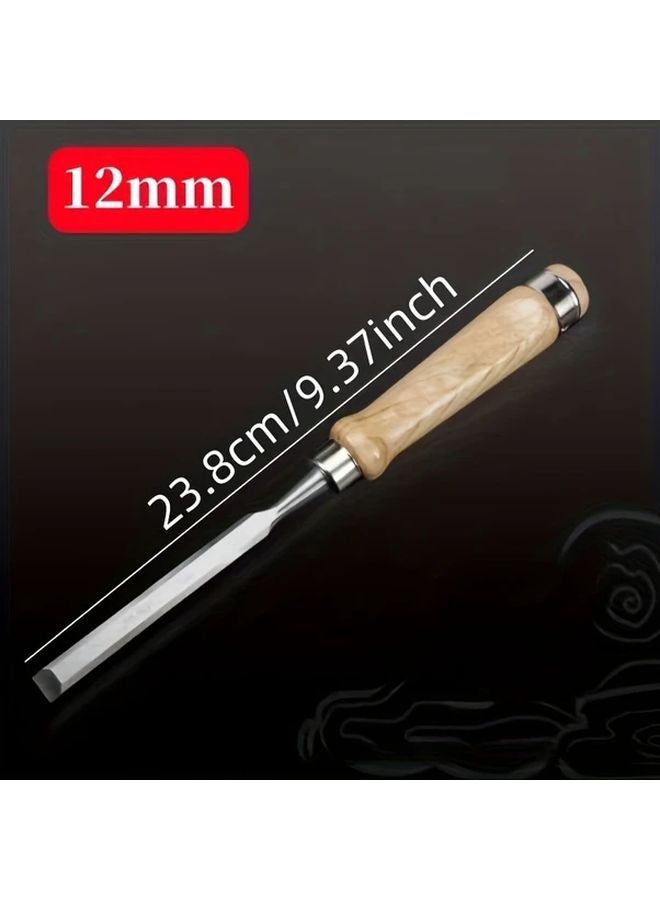 12mm Woodworking Flat Chisel Shovel Knife Carving Groove Handmade DIY Tool - Image 1