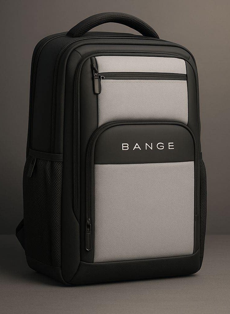 بانجي شنطة ظهر للابتوب مقاس 15.6 بوصة بسعة كبيرة – حقيبة مدرسية مقاومة للماء مع منفذ شحن USB – أبيض - Image 1