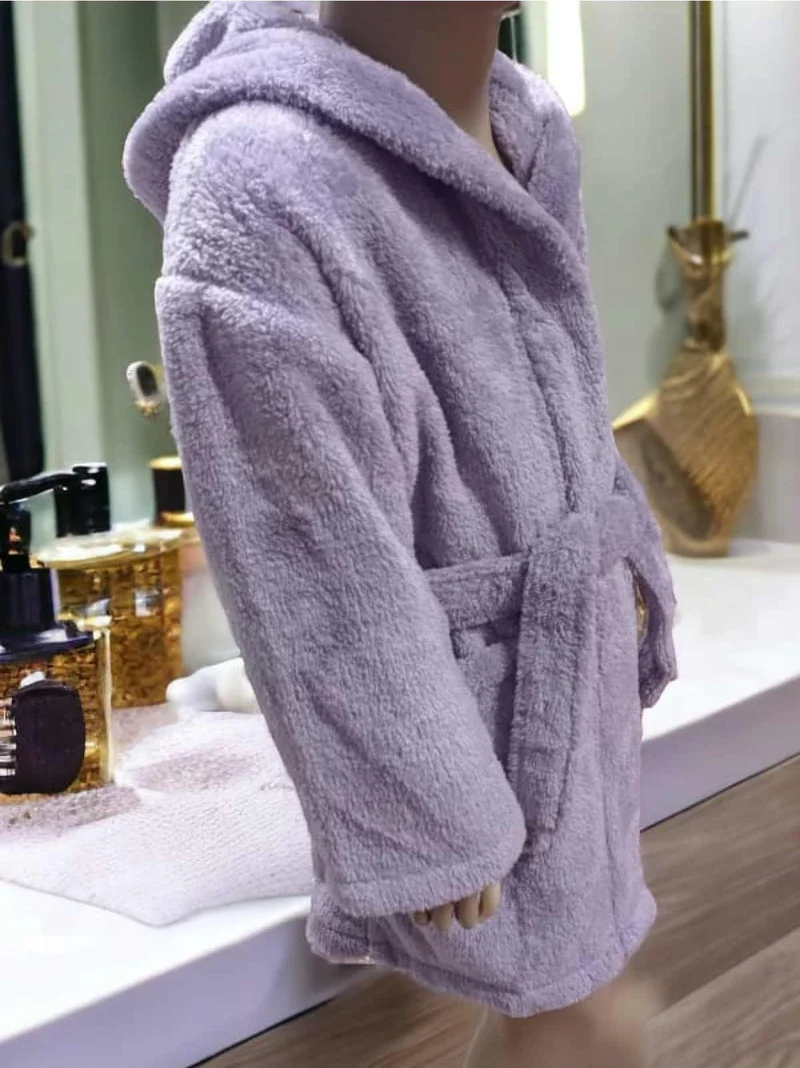 ميسلينا Wellsoft Young Children's Dressing Gown Plush Bathrobe Lilac
