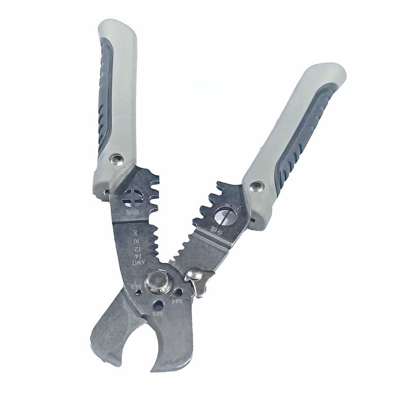 UPTODATETOOLS 75 inch Multifunctional Cable Wire Stripping Cutter Tool 814 AWG Metric Electrical Tool Wire Cutter Multifunction Cable Cutter for Cutting Stripping and Crimping - Image 3