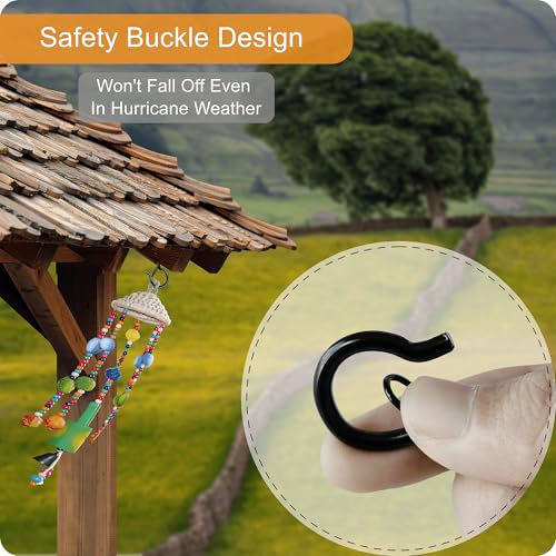 KULOLO Black Screw Hooks with Safety Lock - 2.3" Rustproof Metal Ceiling Hooks for Hanging Plants, Baskets,String Lights & Outdoor Decor, 40LB Capacity (20 Pack,Includes Storage Case & Plastic Caps) - Image 2