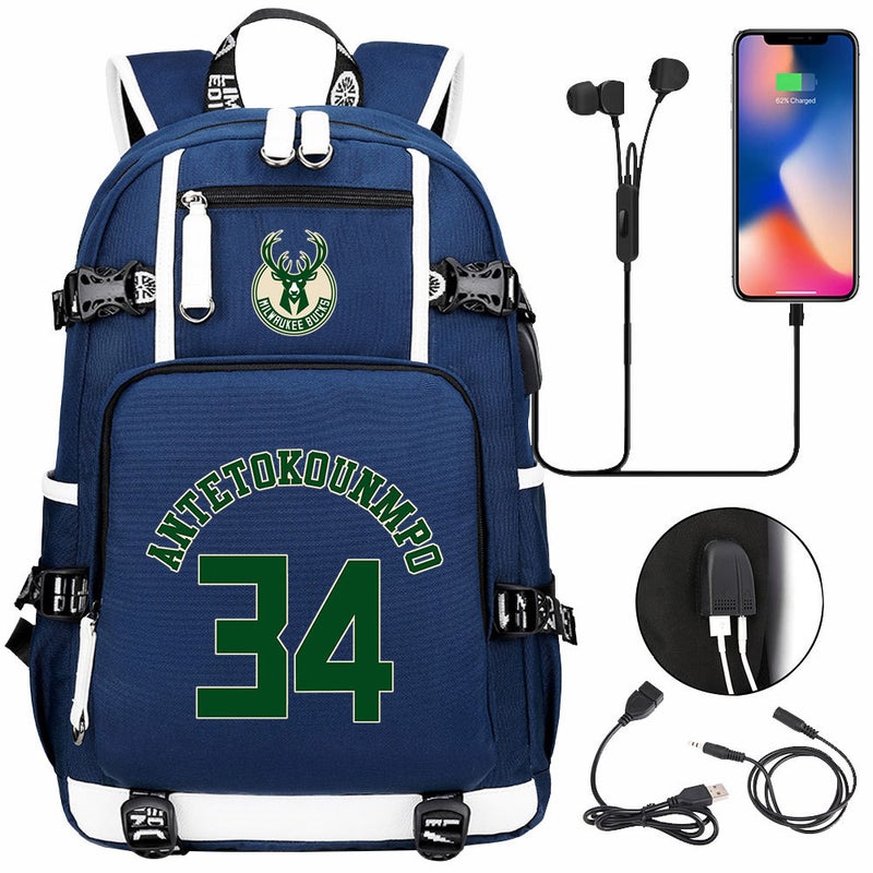 New Football Sports Star Printed Usb Youth Student Schoolbag Men'S And Women'S Casual Travel Backpack - Image 3