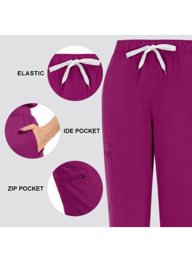 Loquat Womens Medical Scrubs Set Medical Uniform Set Pink - Image 3