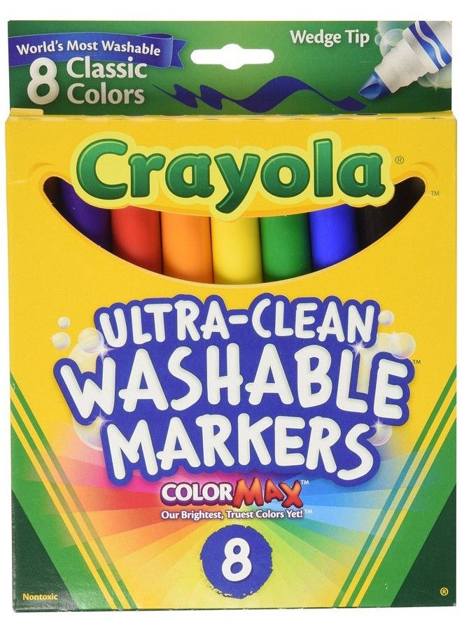 Ultra Clean Washable Markers Wedge Tip Assorted Colors 8 Count 587208