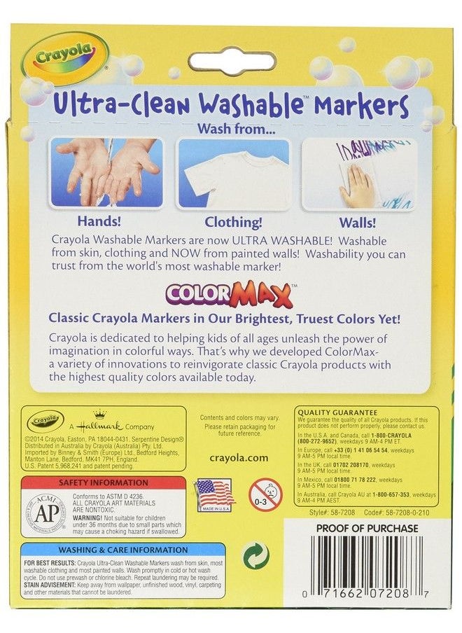Ultra Clean Washable Markers Wedge Tip Assorted Colors 8 Count 587208