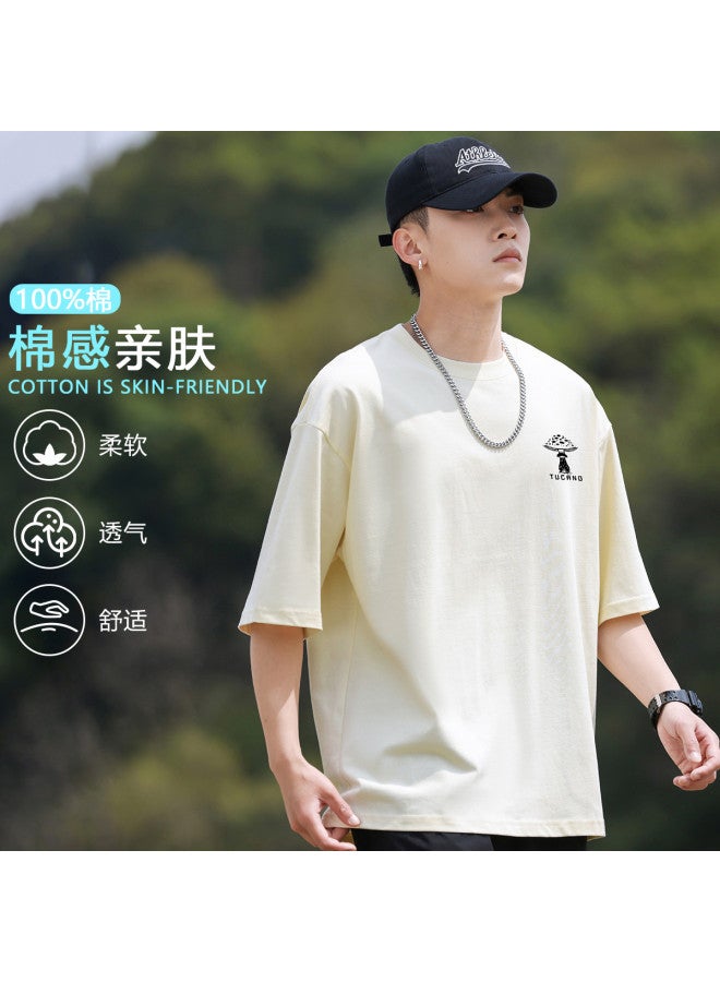 Tucano men's T-shirt Summer Trendy Printed Versatile Top Round Neck Short Sleeve Tee - Image 2