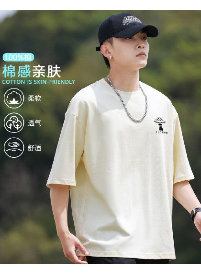 Tucano men's T-shirt Summer Trendy Printed Versatile Top Round Neck Short Sleeve Tee - Image 1