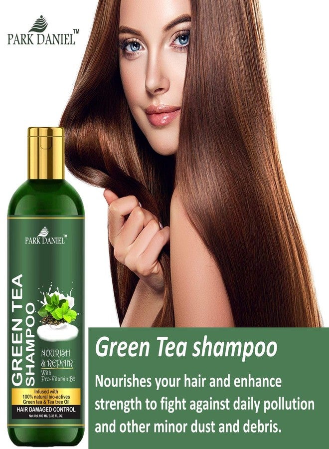 Park Daniel Premium Green Tea Shampoo -For Damage Hair Control(100 ml), Black - Image 3