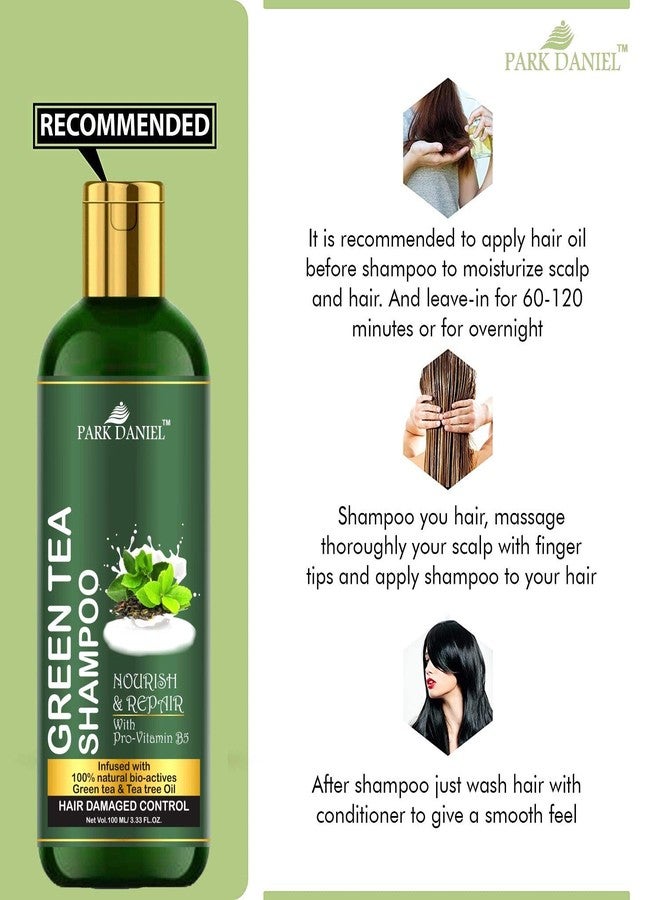 Park Daniel Premium Green Tea Shampoo -For Damage Hair Control(100 ml), Black - Image 4
