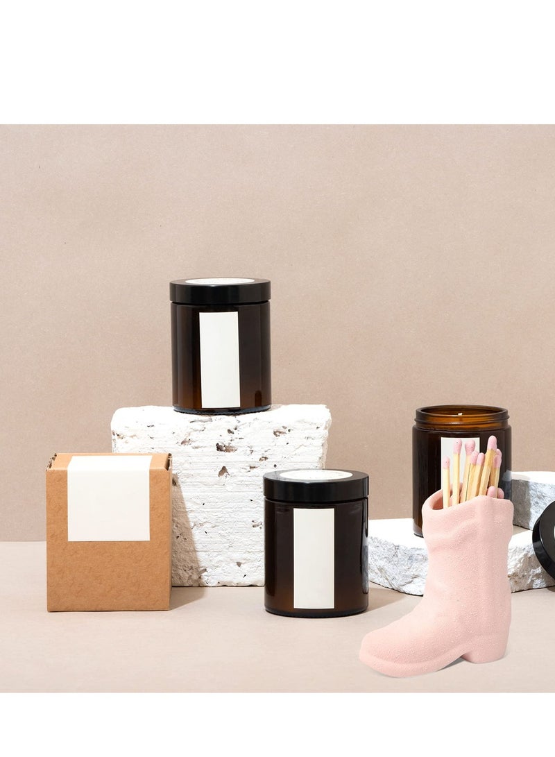 Barakah حامل أعواد الثقاب على شكل حذاء رعاة البقر السيراميكي مع عود إشعال، حامل أعواد الثقاب لحذاء رعاة البقر الوردي، ملحق زينة داخلي لطيف للحمام، غرفة النوم، المطبخ - Image 5